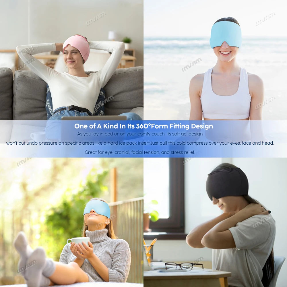 Migraine Relief Massage Gel Hat- Hot/Cold therapy