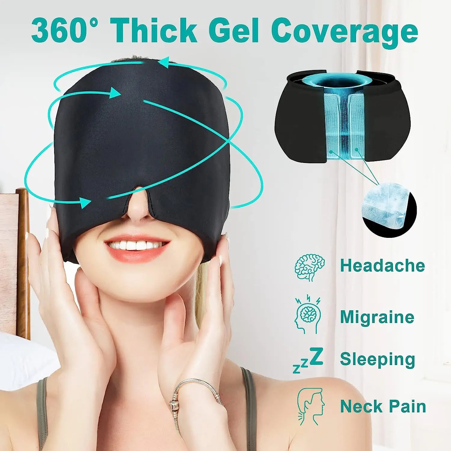 Migraine Relief Hat- Ice Cap to Relief Pain